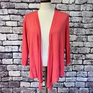 Chico's Peach No Close Shawl Front Cardigan Sweater Size XL